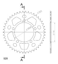 Supersprox aluminio rueda de cadena 520 - 46Z (negro)