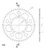 Supersprox aluminio rueda de cadena 520 - 47Z (negro)