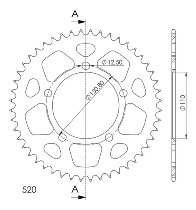 Supersprox aluminium roue d`entrainement 520 - 48Z (noir)