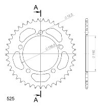 Supersprox alluminio rocchetto per catena 525 - 41Z (nero)