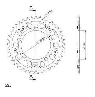 Supersprox Stealth rueda de cadena 525 - 41Z (rojo)