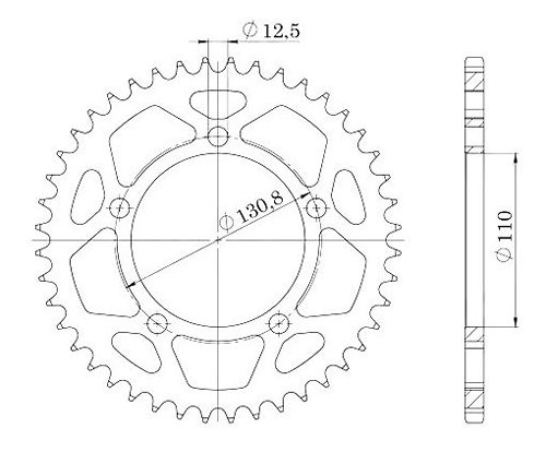 Supersprox Steel Chain wheel 525 - 43Z (black)