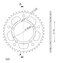 Supersprox aluminium roue d`entrainement 525 - 43Z (bleue)