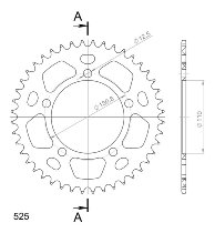 Supersprox aluminium roue d`entrainement 525 - 44Z (bleue)