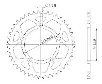 Supersprox Stealth rocchetto per catena 525 - 44Z (azurro)