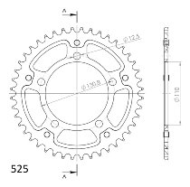 Supersprox Stealth Chain wheel 525 - 44Z (red)