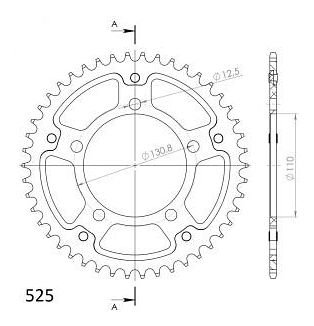 Supersprox Stealth rocchetto per catena 525 - 45Z (argento)