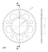 Supersprox aluminio rueda de cadena 525 - 46Z (negro)