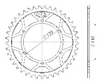 Supersprox acier roue d`entrainement 520 - 41Z (noir)