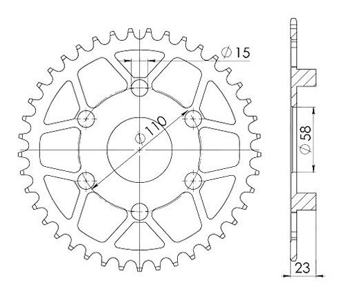 Supersprox acciaio rocchetto per catena 520 - 40Z (nero)