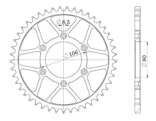 Supersprox Steel Chain wheel 520 - 45Z (black)