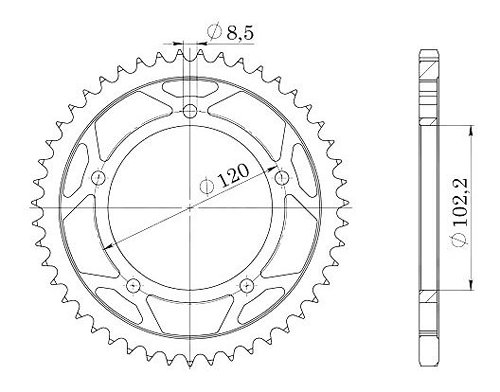 Supersprox Steel Chain wheel 420 - 47Z (black)