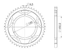 Supersprox Steel Chain wheel 420 - 47Z (black)