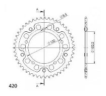 Supersprox Stealth rueda de cadena 420 - 47Z (oro)