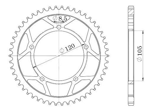 Supersprox Steel Chain wheel 420 - 50Z (black)