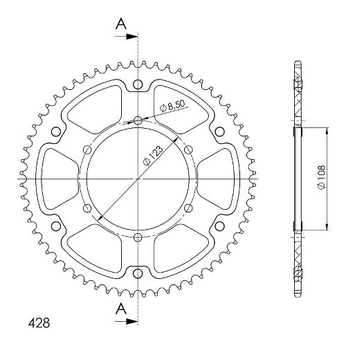 Supersprox Stealth roue d`entrainement 428 - 60Z (or)