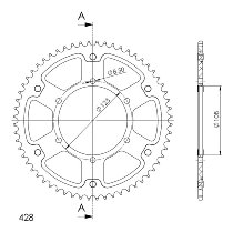 Supersprox Stealth Chain wheel 428 - 60Z (gold)