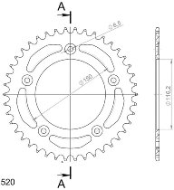 Supersprox alluminio rocchetto per catena 520 - 42Z (nero)