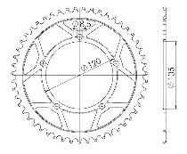 Supersprox acciaio rocchetto per catena 415 - 51Z (nero)