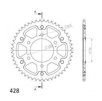 Supersprox Stealth rocchetto per catena 428 - 48Z (nero)