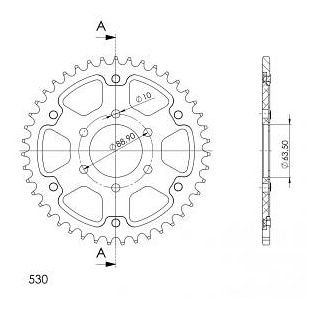 Supersprox Stealth rocchetto per catena 520 - 43Z (oro)