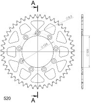 Supersprox aluminio rueda de cadena 520 - 47Z (azul)