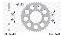 Supersprox acero rueda de cadena 520 - 49Z (negro)