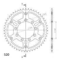 Supersprox Stealth rueda de cadena 520 - 49Z (argénteo)