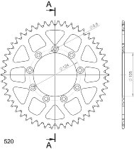 Supersprox alluminio rocchetto per catena 520 - 50Z (nero)