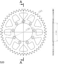 Supersprox alluminio rocchetto per catena 520 - 51Z (nero)