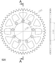 Supersprox aluminium roue d`entrainement 520 - 52Z (bleue)