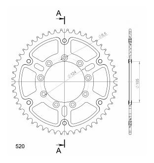 Supersprox Stealth Chain wheel 520 - 52Z (orange)