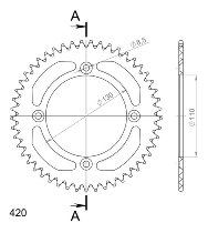 Supersprox aluminium roue d`entrainement 420 - 49Z (noir)