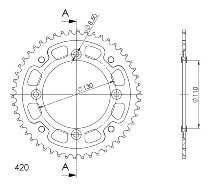 Supersprox Stealth Chain wheel 420 - 49Z (black)