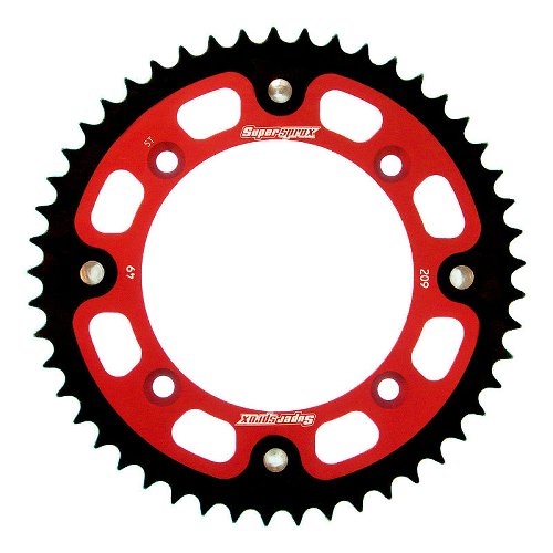 Supersprox Stealth rueda de cadena 420 - 49Z (rojo)