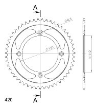 Supersprox Steel Chain wheel 420 - 50Z (black)