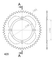 Supersprox alluminio rocchetto per catena 420 - 50Z (azurro)