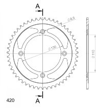 Supersprox acciaio rocchetto per catena 420 - 53Z (nero)