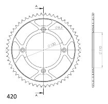 Supersprox Stahl-Kettenrad 420 - 56Z (schwarz)