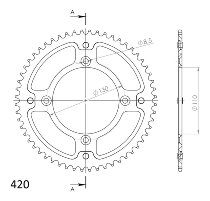 Supersprox Stealth rueda de cadena 420 - 56Z (rojo)