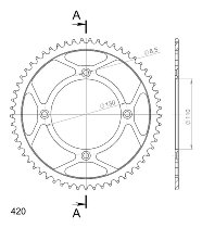 Supersprox Steel Chain wheel 420 - 57Z (black)