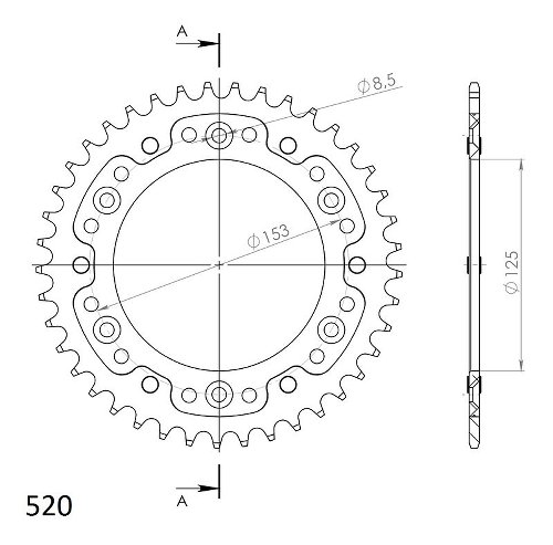 Supersprox Stealth Chain wheel 520 - 39Z (black)