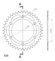 Supersprox alluminio rocchetto per catena 520 - 42Z (nero)