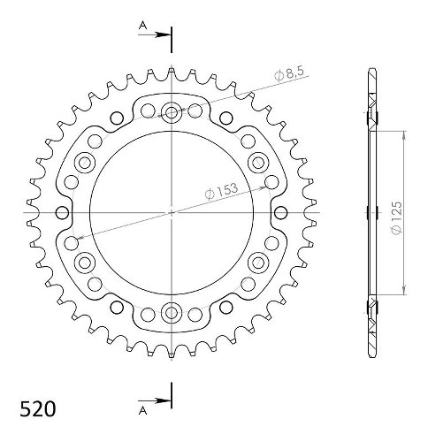 Supersprox Stealth Chain wheel 520 - 42Z (black)