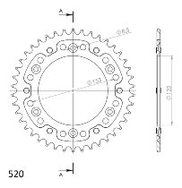 Supersprox Stealth rocchetto per catena 520 - 42Z (azurro)