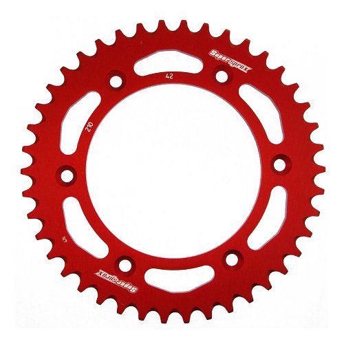 Supersprox aluminio rueda de cadena 520 - 42Z (rojo)