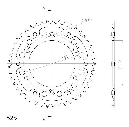 Supersprox Stealth rocchetto per catena 520 - 43Z (nero)