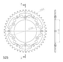 Supersprox Stealth rueda de cadena 520 - 43Z (negro)