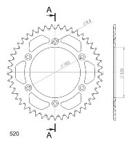 Supersprox Aluminium Chain wheel 520 - 44Z (black)