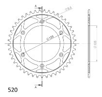 Supersprox acero rueda de cadena 520 - 45Z (negro)